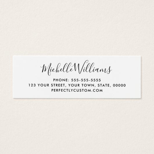 スクリプエレガントトの追加ロゴ白ミニ名刺 (正面)