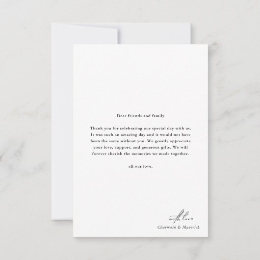 スクリプエレガントトの重ね結婚合わせ サンキューカード (裏面)