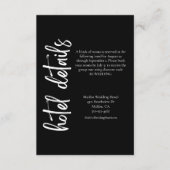 スクリプエレガントトはっきりした白黒結婚ズホテル エンクロージャーカード (正面)