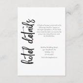 スクリプエレガントトはっきりした白黒結婚ズホテル エンクロージャーカード (正面)