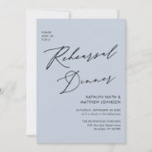 スクリプエレガントトほこりっぽいブルーリハーサルディナーQR 招待状 (正面)