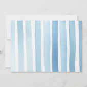 スクリプエレガントトようこそ男の赤ちゃんフォトブルー誕生 案内状 (裏面)