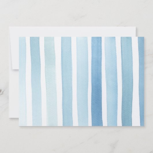 スクリプエレガントトようこそ男の赤ちゃんフォトブルー誕生 案内状 (裏面)