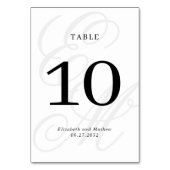 スクリプエレガントトアイボリーホワイトモノグラム結婚ズ テーブルナンバー (裏面)