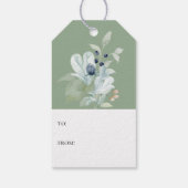 スクリプエレガントトアルティックボタニカルセージグリーンホリデー ギフトタグ (裏面)