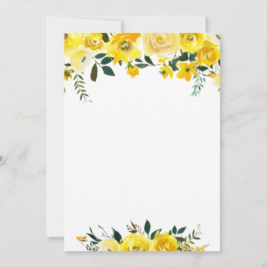 スクリプエレガントトイエローローズフローラ60誕生日 招待状 (裏面)