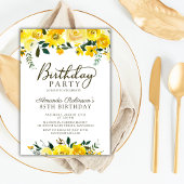 スクリプエレガントトイエローローズフローラ85誕生日 招待状