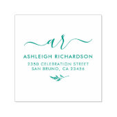 スクリプエレガントトイニシャル |植物学差出人住所 セルフインキングスタンプ (デザイン)