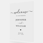 スクリプエレガントトウェディングパーティー歓迎ブラック アクリルサイン (傾斜)