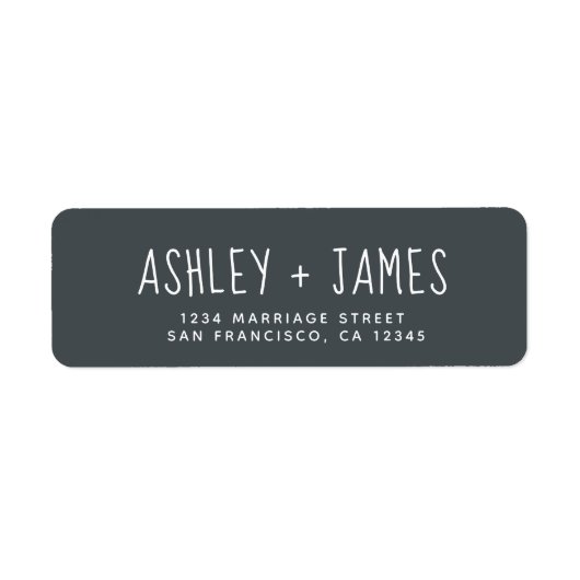 スクリプエレガントトオフブラックの結婚差出人住所 ラベル (正面)