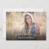 スクリプエレガントトオーバーレイ2写真卒業 案内状 (正面)