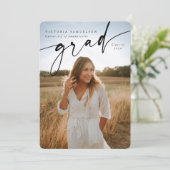 スクリプエレガントトオーバーレイ2枚の写真卒業 案内状 (スタンド正面)