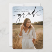 スクリプエレガントトオーバーレイ2枚の写真卒業 案内状 (正面)