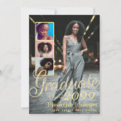 スクリプエレガントトオーバーレイ4フォトコラージュ卒業 案内状 (正面)