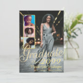 スクリプエレガントトオーバーレイ4フォトコラージュ卒業 案内状 (スタンド正面)