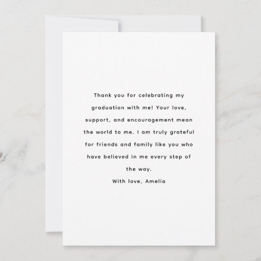 スクリプエレガントトオーバーレイGradパーティー写真ありがとう サンキューカード (裏面)