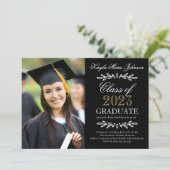 スクリプエレガントトカスタムカラー卒業フォトカード 案内状 (スタンド正面)