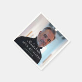 スクリプエレガントトカスタム誕生日写真 スタンダードカクテルナプキン (角)