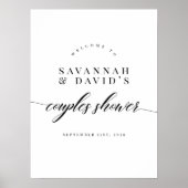 スクリプエレガントトカップルブライダルシャワーウェルカムサイン ポスター (正面)