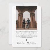 スクリプエレガントトクラシックオーバーレイ結婚 サンキューカード (裏面)