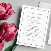 スクリプエレガントトクラシック白黒フォーマル結婚式 招待状