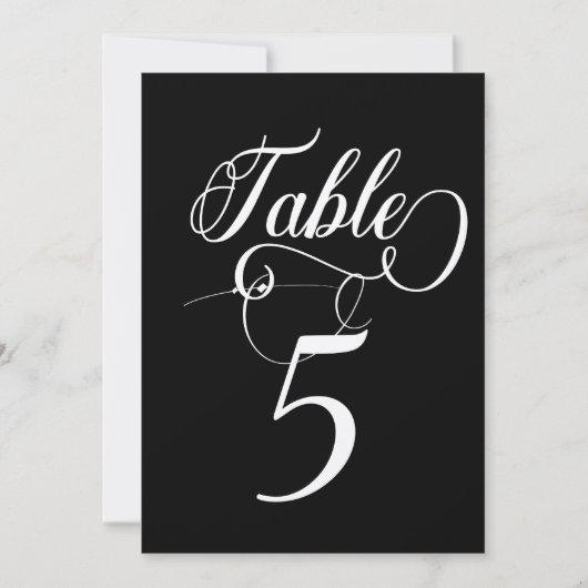 スクリプエレガントトクラシック結婚のテーブル番号 招待状 (正面)