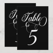 スクリプエレガントトクラシック結婚のテーブル番号 招待状 (正面/裏面)