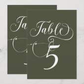 スクリプエレガントトクラシック結婚のテーブル番号 招待状 (正面/裏面)