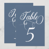 スクリプエレガントトクラシック結婚のテーブル番号 招待状 (正面/裏面)