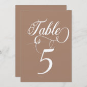 スクリプエレガントトクラシック結婚のテーブル番号 招待状 (正面/裏面)