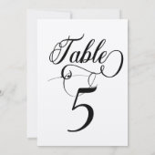スクリプエレガントトクラシック結婚のテーブル番号 招待状 (裏面)
