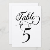 スクリプエレガントトクラシック結婚のテーブル番号 招待状 (正面/裏面)