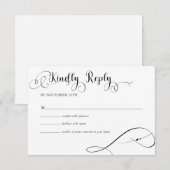 スクリプエレガントトクラシック結婚の応答 エンクロージャーカード (正面/裏面)