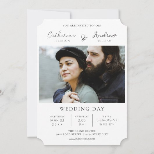 スクリプエレガントトクラシック結婚式招待状 (正面)