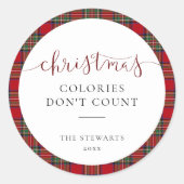 スクリプエレガントトクリスマスコリズプレイドタータンチェック ラウンドシール (正面)