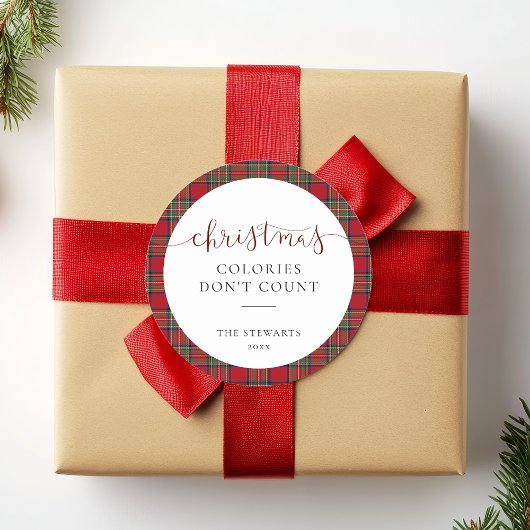 スクリプエレガントトクリスマスコリズプレイドタータンチェック ラウンドシール