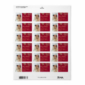 スクリプエレガントトクリスマスレッド差出人住所ラベル ラベル (フルシート)