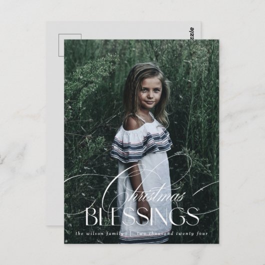 スクリプエレガントトクリスマス恵み休日 ポストカード (正面/裏面)