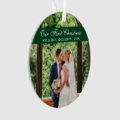 スクリプエレガントトグリーン私たちの初めてのクリスマスオーナメント オーナメント (正面)