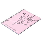スクリプエレガントトシンプルウェディングプランナーピンク ノートブック (左側)