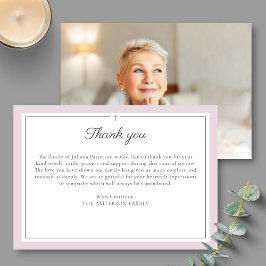 スクリプエレガントトシンプルクロスカスタム葬儀の写真 サンキューカード