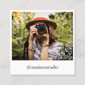 スクリプエレガントトシンプルフォトグラファー スクエア名刺 (正面)