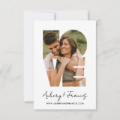 スクリプエレガントトシンプルフォト結婚の親切な返信 出欠カード (裏面)