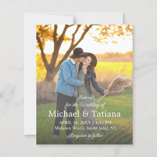 スクリプエレガントトシンプルフォト結婚式招待状 (正面)