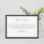 スクリプエレガントトシンプルブラック葬儀サンキューカード 招待状 (スタンド正面)