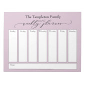 スクリプエレガントトシンプルプランナーウィークリーピンク ノートパッド (正面)