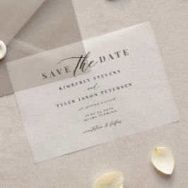 スクリプエレガントトシンプルモダンの結婚式の日付を保存 アクリル招待状