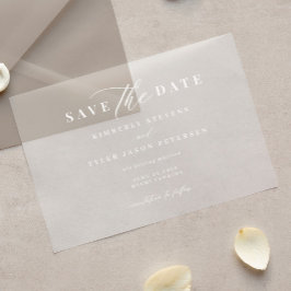 スクリプエレガントトシンプルモダンの結婚式の日付を保存 アクリル招待状