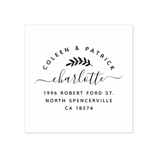 スクリプエレガントトシンプル差出人住所2名 ラバースタンプ (インプリント)