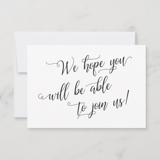 スクリプエレガントトシンプル白黒ウェディングRSVP 出欠カード (裏面)